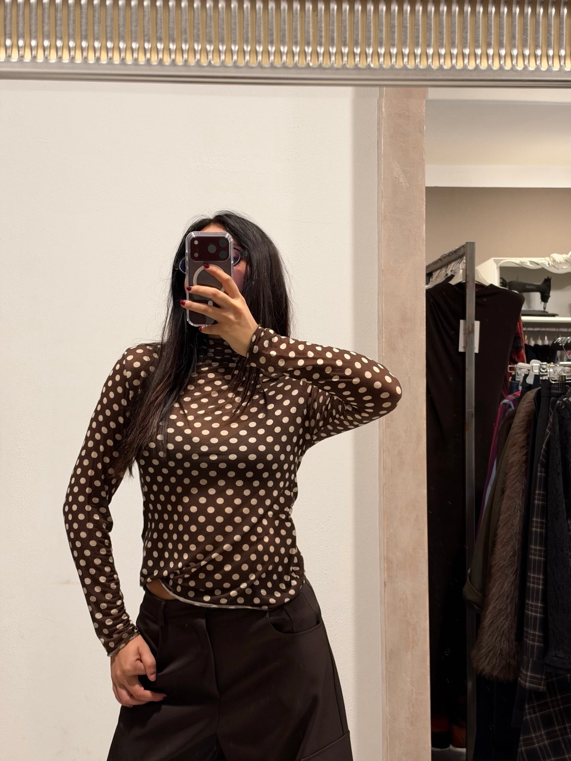 Dolcevita Cashmere HaveOne marrone a pois