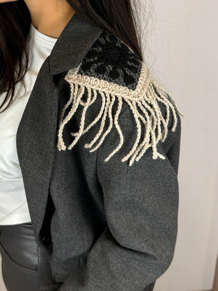 Giacca spalle crochet Vicolo antracite retro