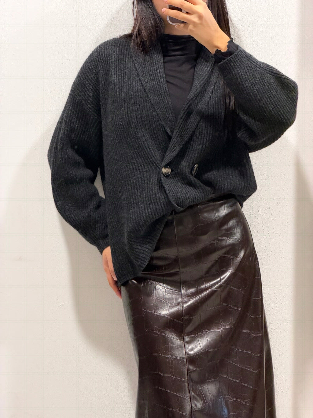 P Coat in maglia nero Tensione In