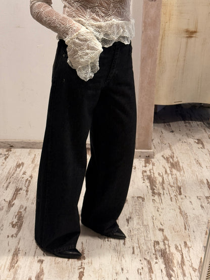 Pantalone Bella Denim Nero - vestibilità