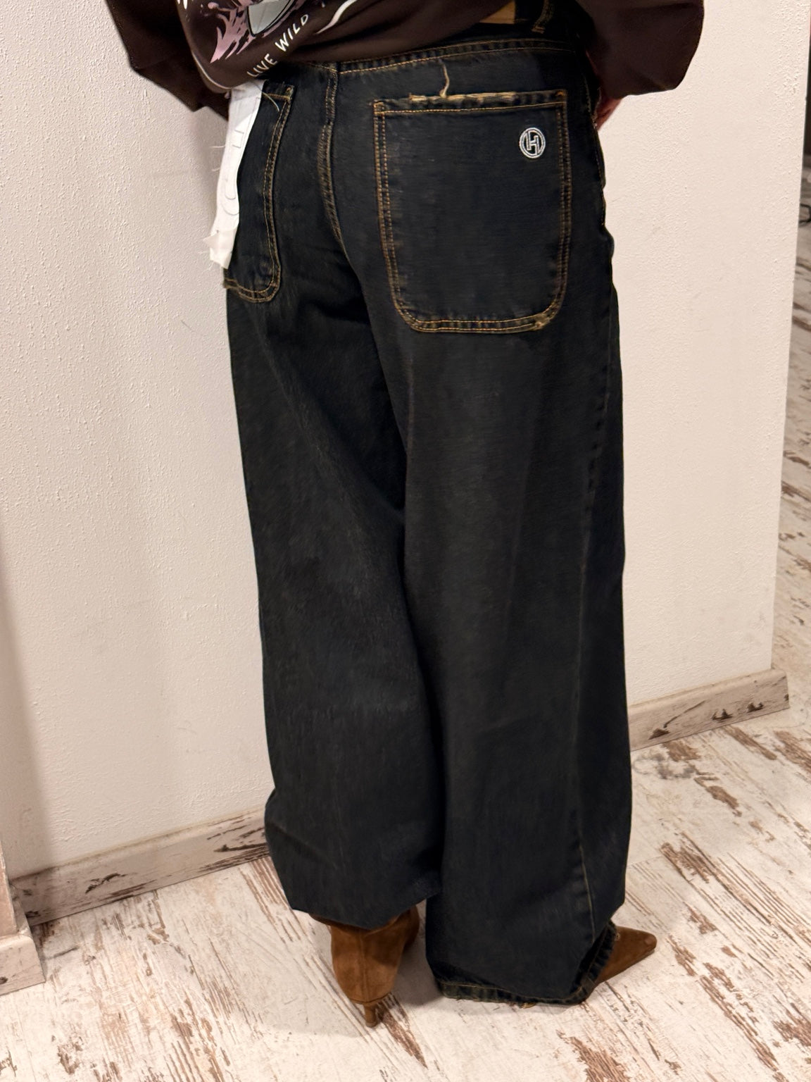 Pantalone Bella HaveOne denim color Thè - vista posteriore